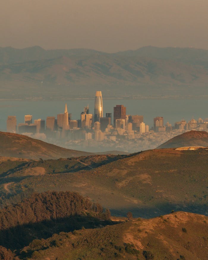 Crafting Captivating Headlines: Your awesome post title goes here Stunning view of San Francisco skyline from Mount Tamalpais during sunset, capturing vibrant cityscape and rolling hills.